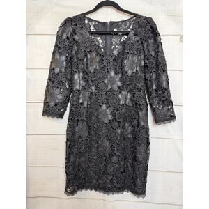 Nanette Lepore New York NWT Sz 2 Long Sleeve Black Eyelet‎ Party Chic Classy